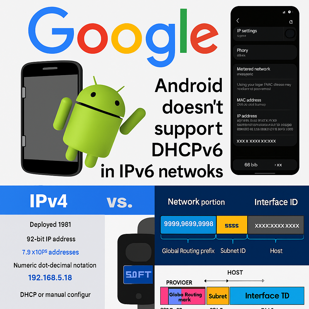 The Lunacy of IPv6 /64 and Google's Refusal to Support DHCPv6