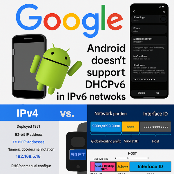 The Lunacy of IPv6 /64 and Google's Refusal to Support DHCPv6